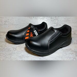NEW WITH TAGS~Brazos~Women 7.5M~Black Leather~Work Force~Steel Toe FWBWWR3006